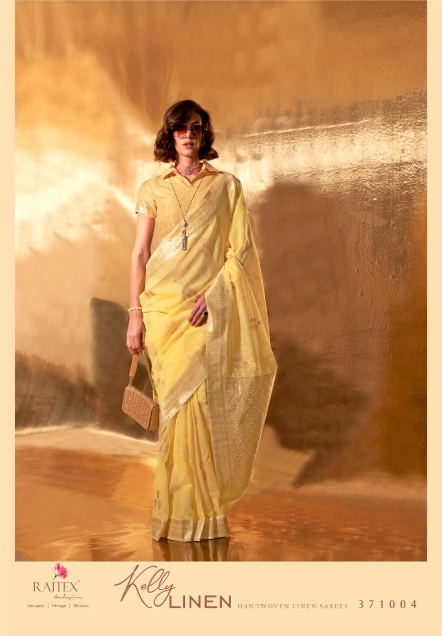 Rajtex Kelly Linen Cotton Wholesale Fancy Sarees Catalog — Wholesale Sarees, rajtex wholesale from Surat - Gallery Image 12